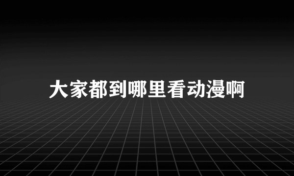 大家都到哪里看动漫啊