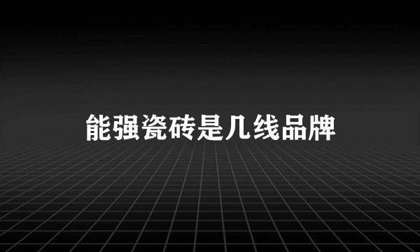 能强瓷砖是几线品牌
