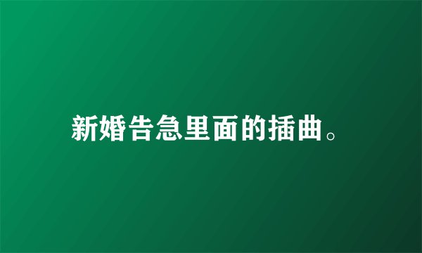 新婚告急里面的插曲。