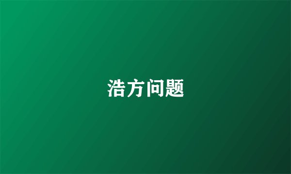 浩方问题
