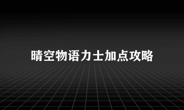 晴空物语力士加点攻略