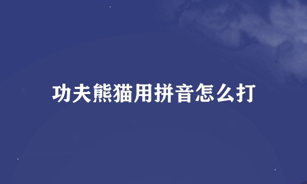 功夫熊猫用拼音怎么打