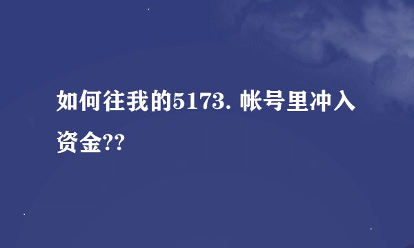 如何往我的5173. 帐号里冲入资金??