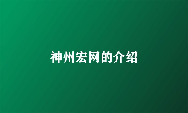 神州宏网的介绍