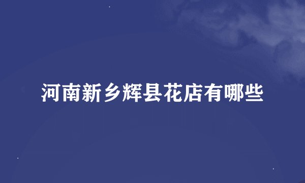 河南新乡辉县花店有哪些