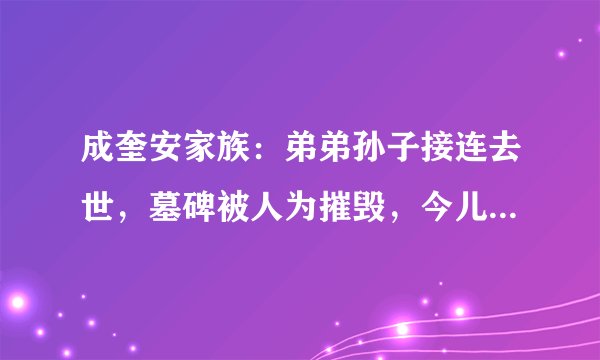 成奎安家族：弟弟孙子接连去世，墓碑被人为摧毁，今儿子也被逮捕