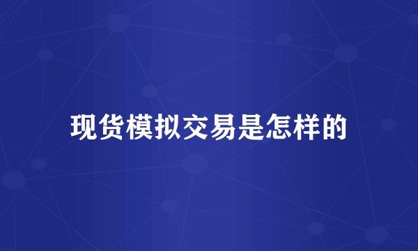 现货模拟交易是怎样的