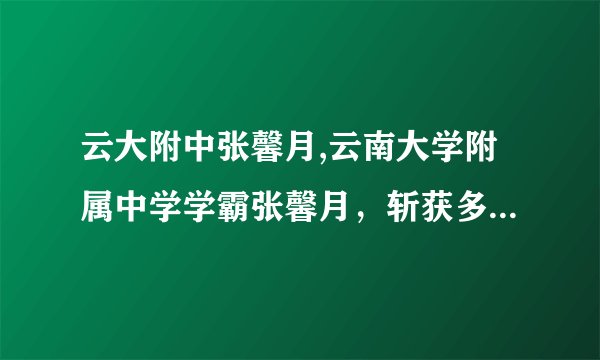 云大附中张馨月,云南大学附属中学学霸张馨月，斩获多项国际奖项