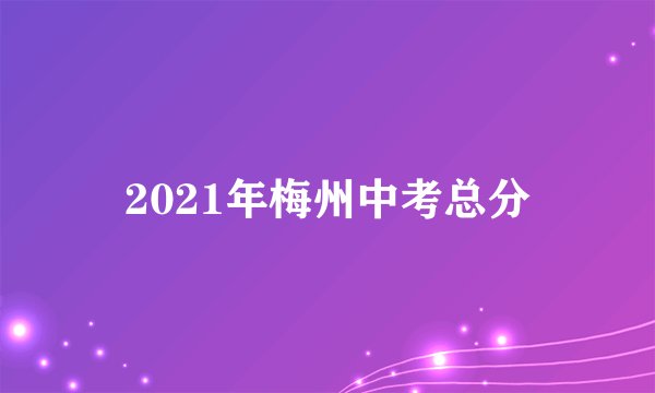 2021年梅州中考总分