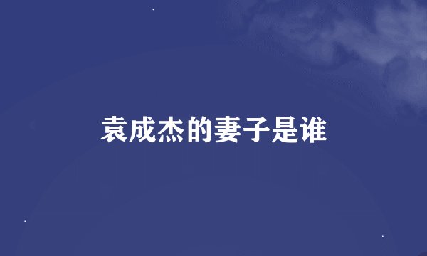 袁成杰的妻子是谁