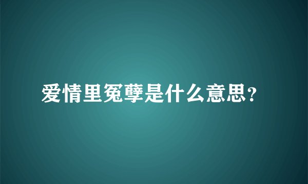爱情里冤孽是什么意思？