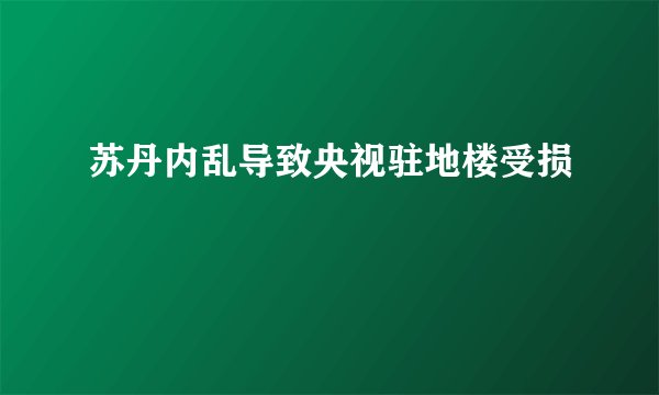 苏丹内乱导致央视驻地楼受损