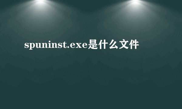 spuninst.exe是什么文件
