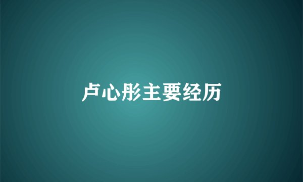 卢心彤主要经历