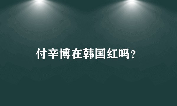 付辛博在韩国红吗？