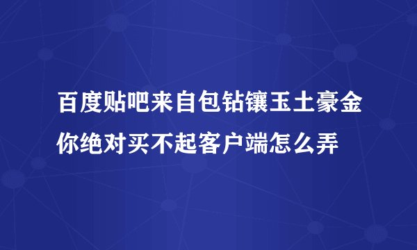 百度贴吧来自包钻镶玉土豪金你绝对买不起客户端怎么弄