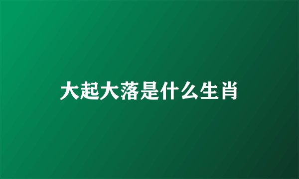 大起大落是什么生肖