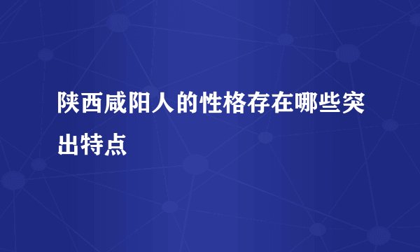 陕西咸阳人的性格存在哪些突出特点