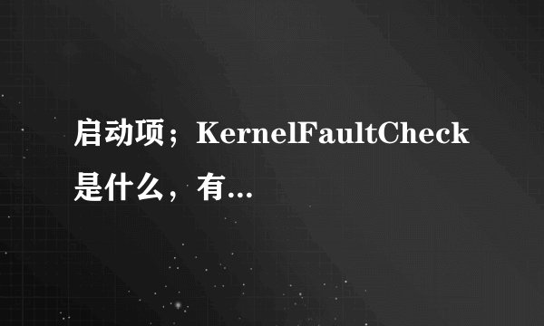 启动项；KernelFaultCheck是什么，有什么用的？能禁止启动吗？