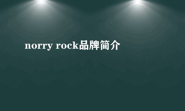 norry rock品牌简介