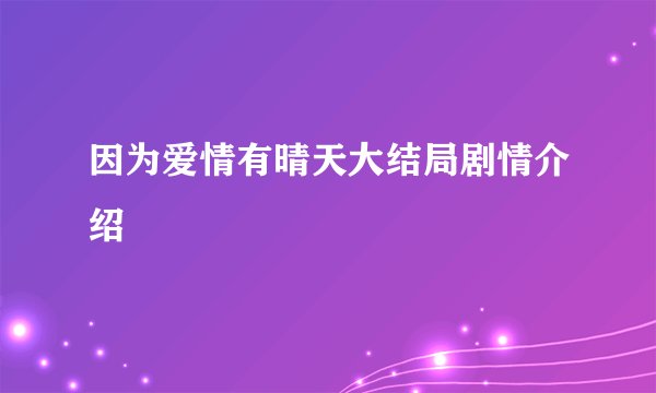因为爱情有晴天大结局剧情介绍