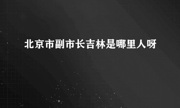 北京市副市长吉林是哪里人呀