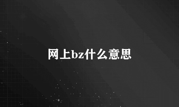 网上bz什么意思