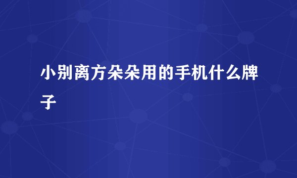 小别离方朵朵用的手机什么牌子