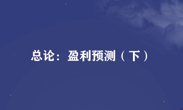 总论：盈利预测（下）