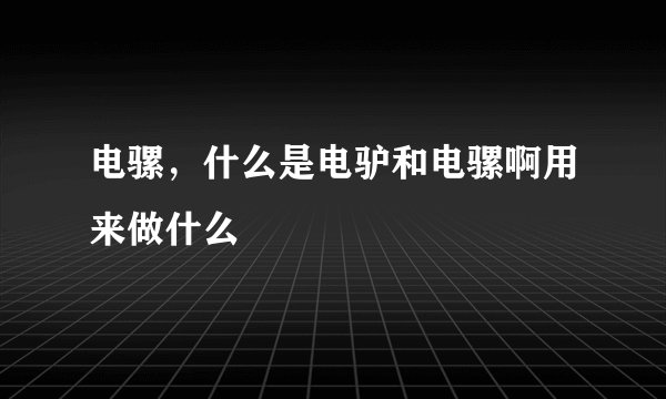 电骡，什么是电驴和电骡啊用来做什么