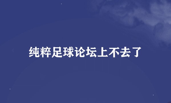纯粹足球论坛上不去了