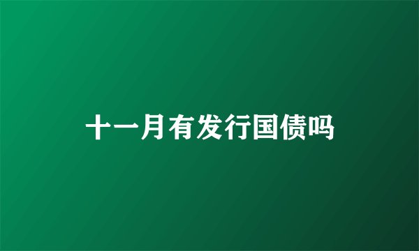 十一月有发行国债吗