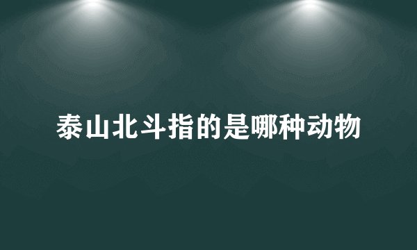泰山北斗指的是哪种动物