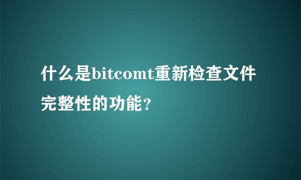 什么是bitcomt重新检查文件完整性的功能？