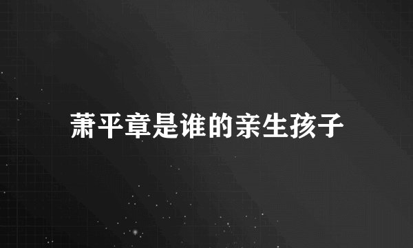 萧平章是谁的亲生孩子