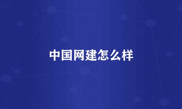 中国网建怎么样