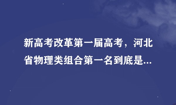 新高考改革第一届高考，河北省物理类组合第一名到底是何方神圣？ 出自衡水第一中学？还是衡水中学？