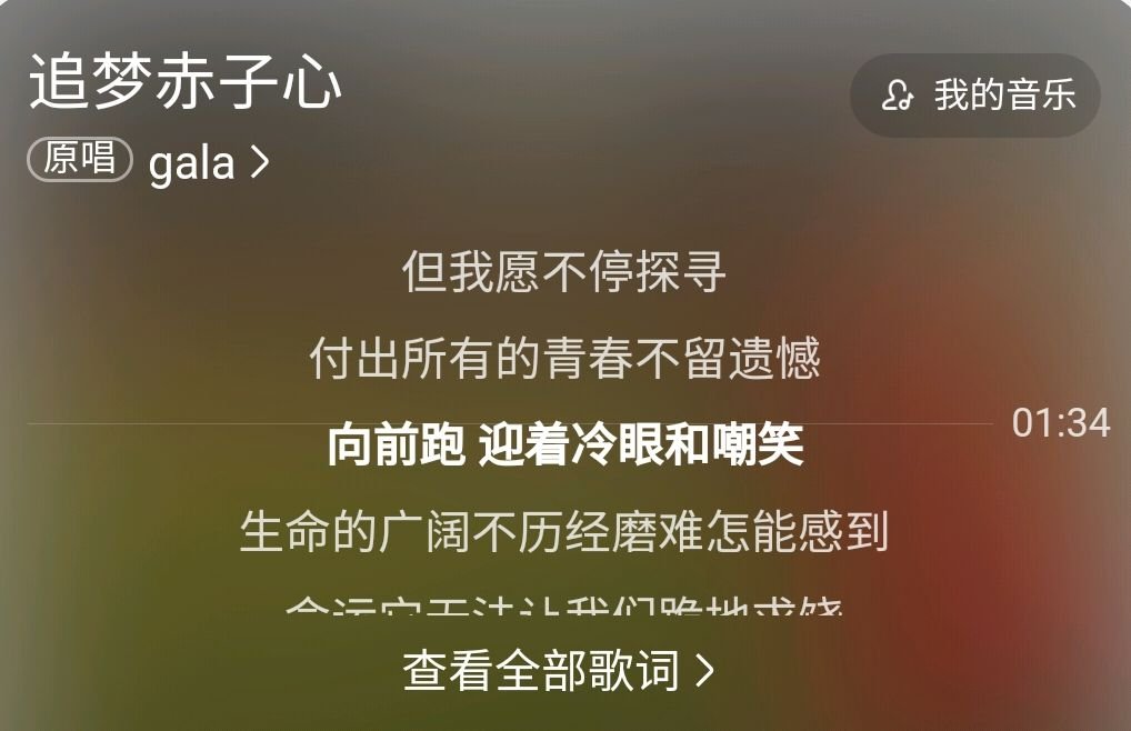 有一首歌 歌词是向前跑 迎着冷眼和嘲笑 是什么歌啊 求