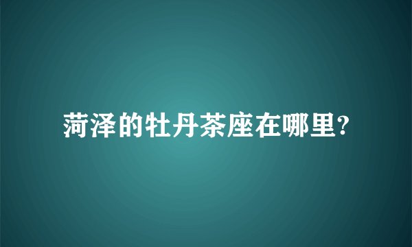菏泽的牡丹茶座在哪里?