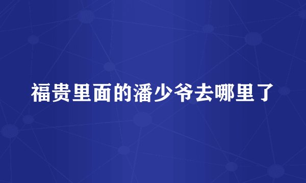 福贵里面的潘少爷去哪里了