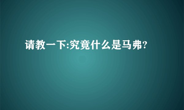 请教一下:究竟什么是马弗?