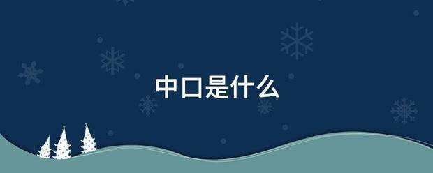 中口是什么