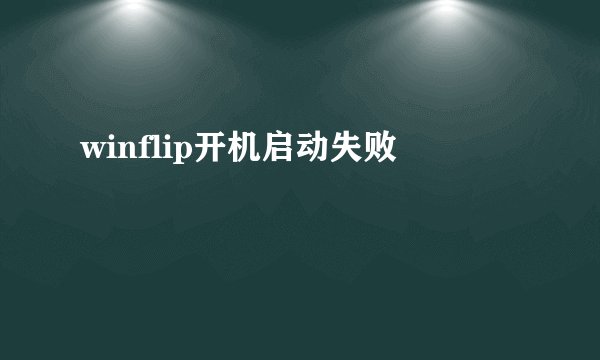 winflip开机启动失败