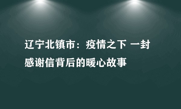 辽宁北镇市：疫情之下 一封感谢信背后的暖心故事