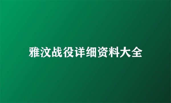 雅汶战役详细资料大全