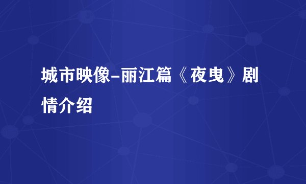 城市映像-丽江篇《夜曳》剧情介绍