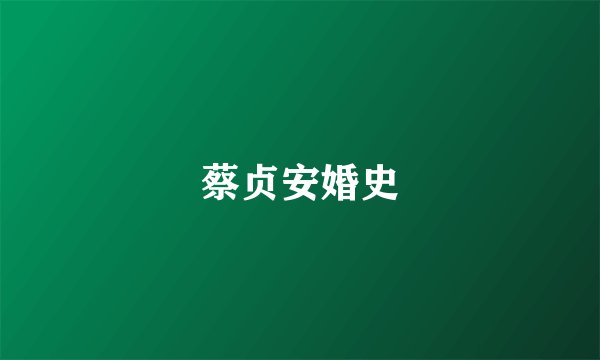 蔡贞安婚史