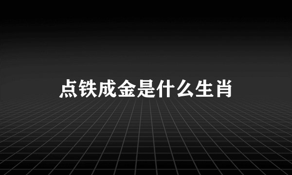 点铁成金是什么生肖