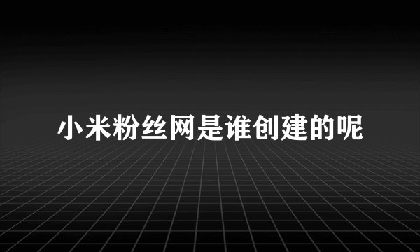 小米粉丝网是谁创建的呢
