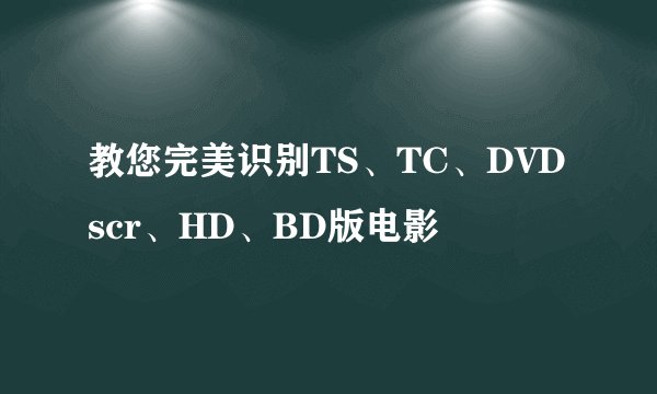 教您完美识别TS、TC、DVDscr、HD、BD版电影